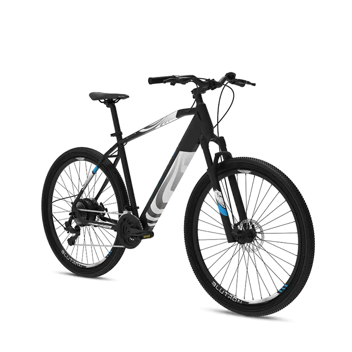 Blutron Step-Over Front Suspension All-Road E-Bike Midnight Black