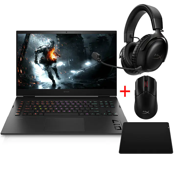 HP OMEN 17.3” RTX™ 4060 Gaming Laptop with Headset/Mouse/Pad Bundle M