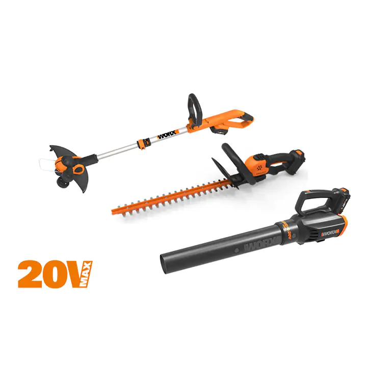 Worx 3PC Combo – 20V Grass Trimmer / Hedge Trimmer & Blower