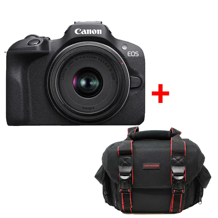 Canon EOS R100 RF-S18-45mm Lens Kit with Camera Bag