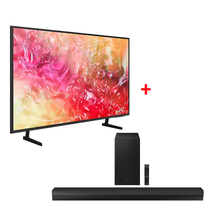Samsung 65" DU7100 UHD 4K Smart TV + Samsung HW-B750D 5.1ch Soundbar