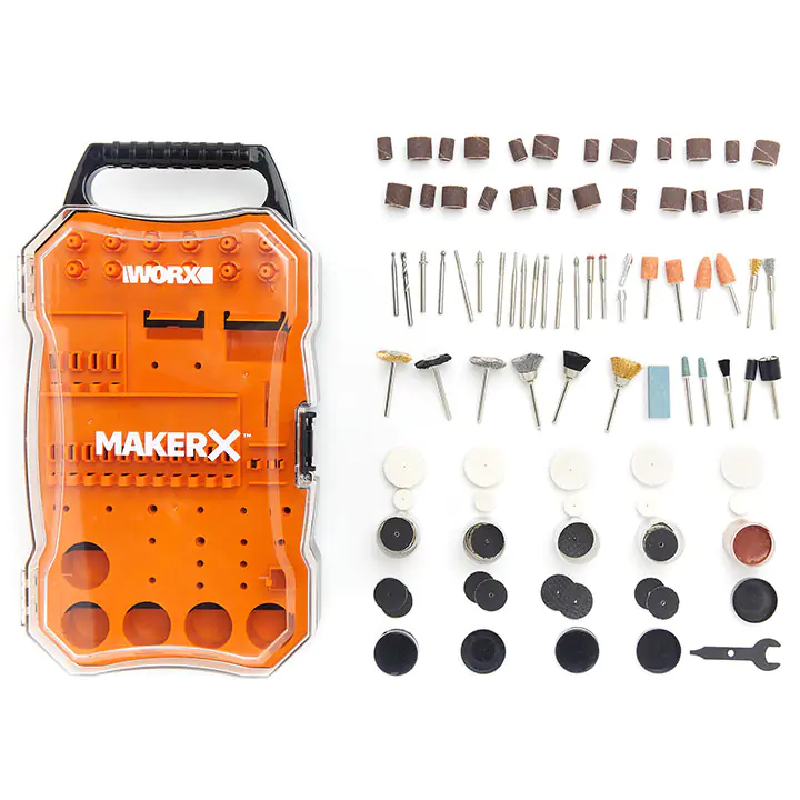 Worx MakerX Rotary Tool 201pc Accessory Kit - Orange