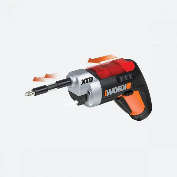 Worx XTD 4V LI Extended Reach Cordless Screwdriver Black/Orange