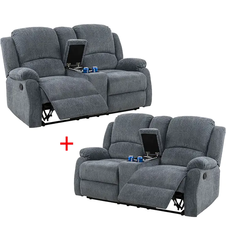 Crawford Recliner Loveseat in Gray - Bundle of 2