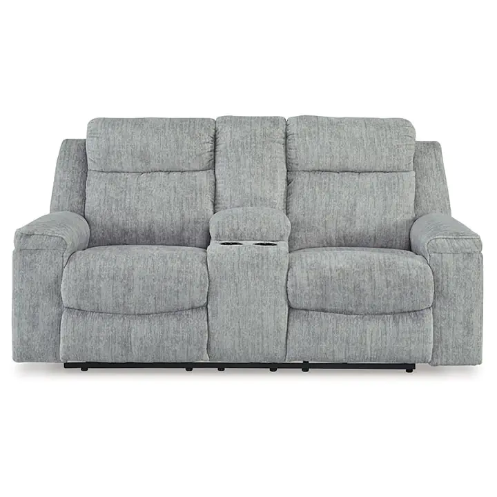 Buntington DBL Reclining Loveseat w/Console in Pewter