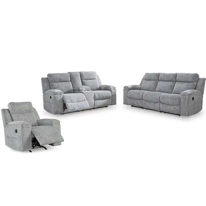 Buntington Reclining 3 Piece Set in Pewter