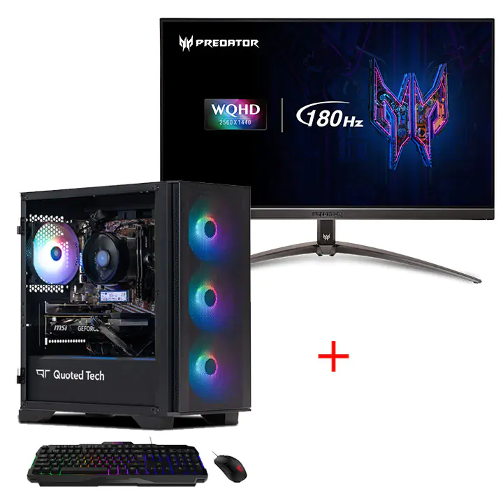 QT Shield RTX 4060 GDT + Acer Predator V3 27" WQHD Gaming Monitor