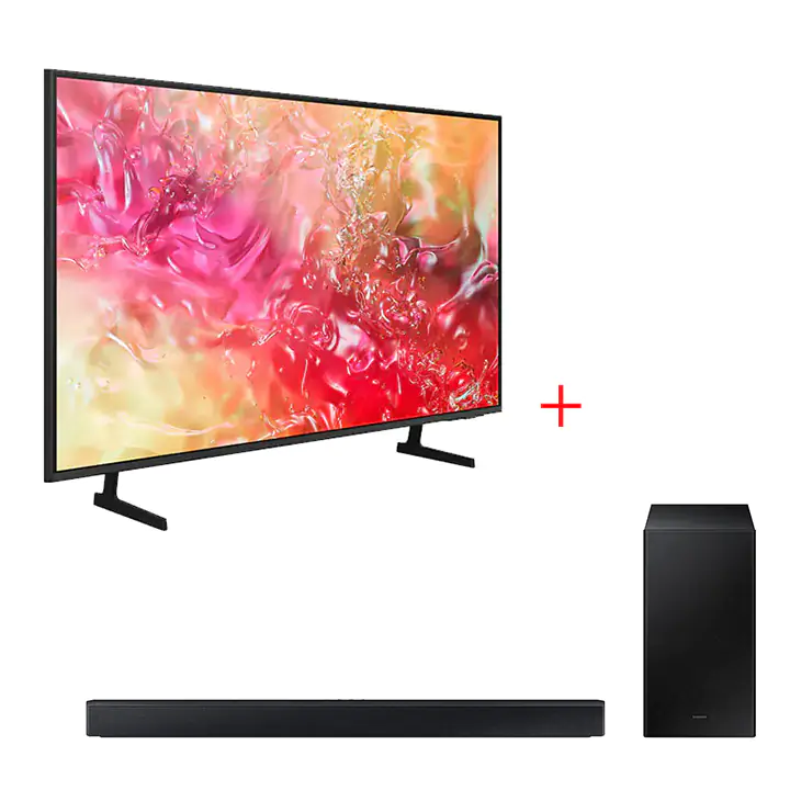 Samsung 60" DU7100 UHD 4K Smart TV + Samsung HW-C445 2.1ch Soundbar