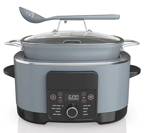 4-in-1 Slow Cooker, Dutch Oven & More, Glass Lid & Integrated Spoon