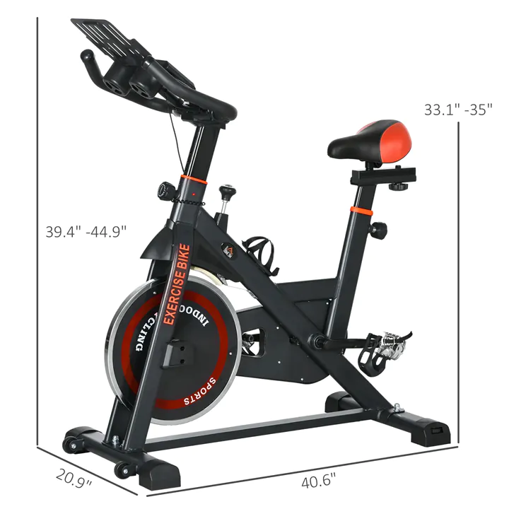 17.6lb Flywheel Exercise Bike - Adjustable Height & Resistance