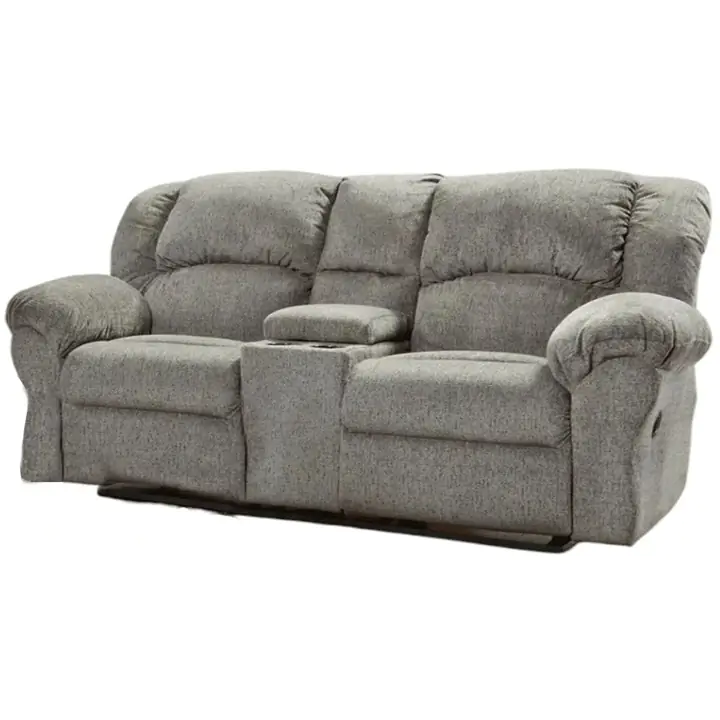 Allure Gray Motion Reclining Loveseat with Console