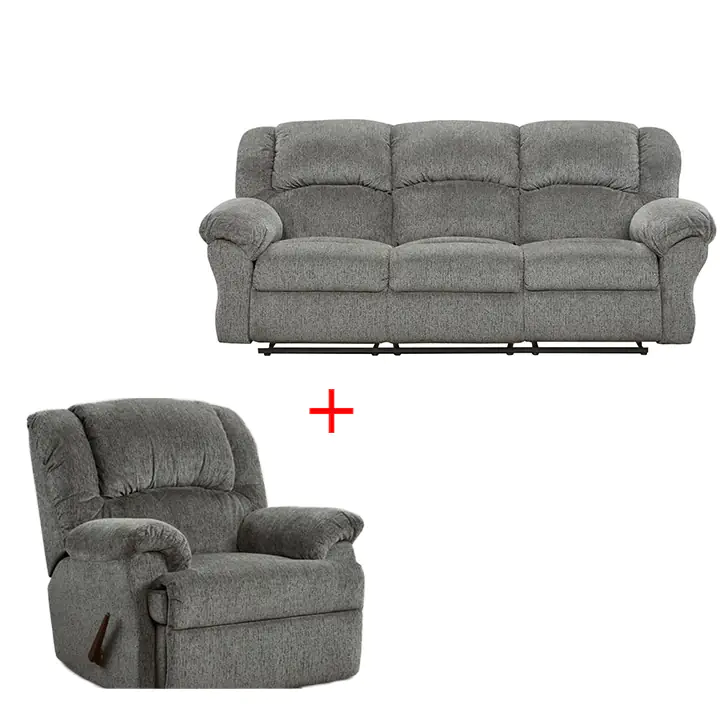 Allure Gray Motion Reclining Sofa and Chair