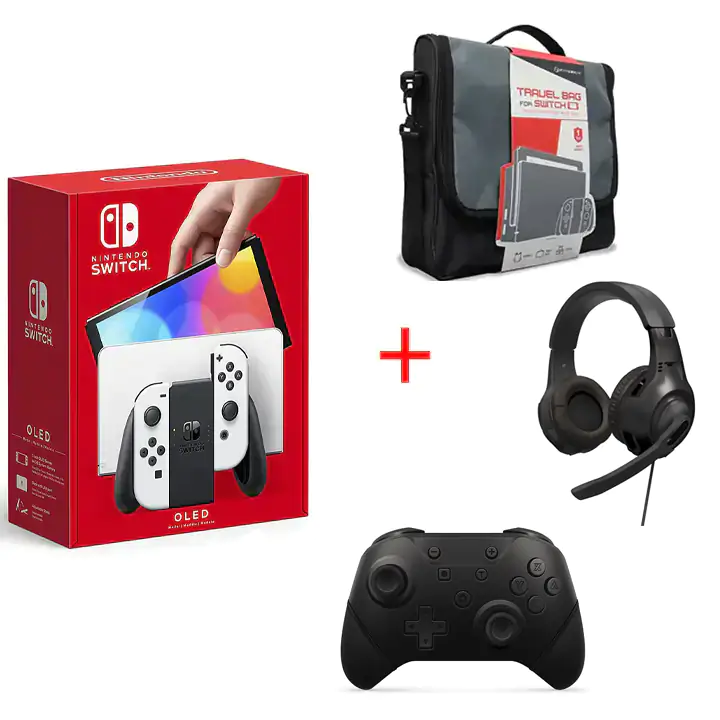 Nintendo Switch White OLED Travel Bundle