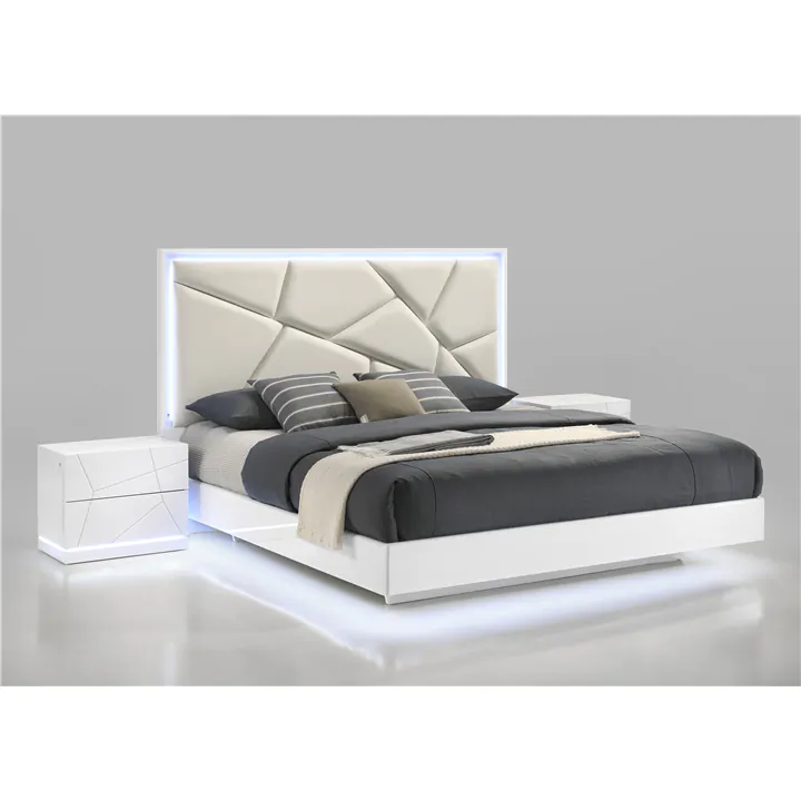 Arzamas 4-Piece Queen Size Bed in Black PU Gloss