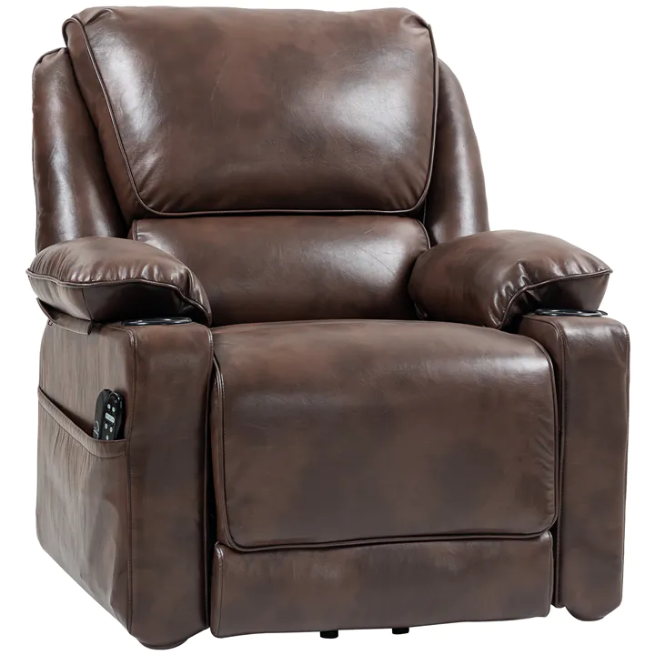 Luxurious Faux Leather Overstuffed Multi-Function Power Lift Recliner