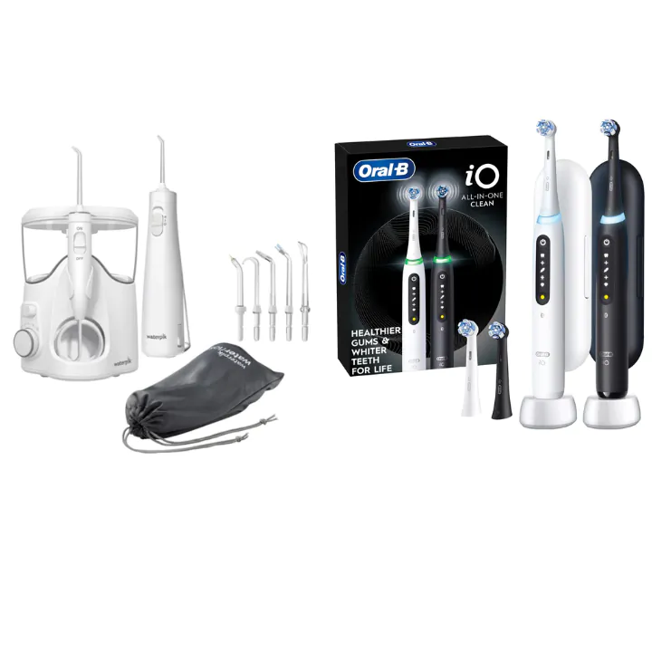Waterpik Flosser Set + Oral-B iO5 Toothbrush 2-Pack Combo
