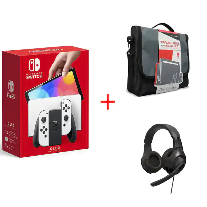 Nintendo Switch White OLED Travel Bundle