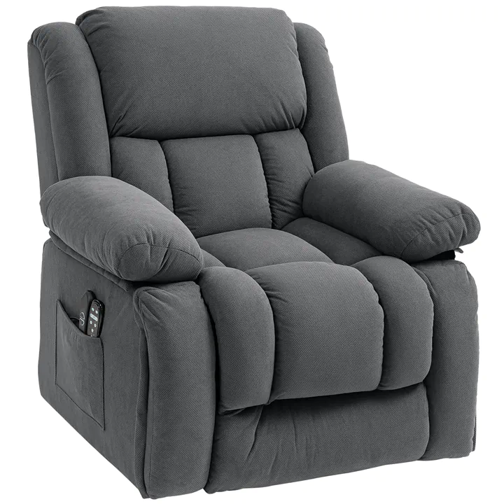 Overstuffed Power Lift Massage Recliner with Heat & USB