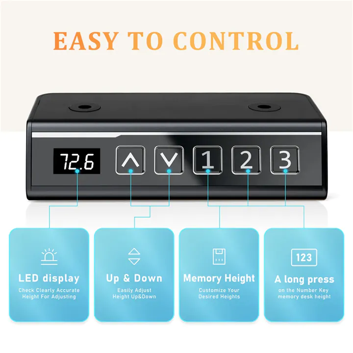 63' Electric Height Adjustable Standing Desk - Black