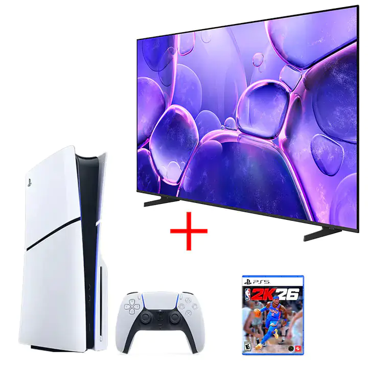 Samsung 65" UHD 4K Smart TV & PS5 Slim Disc Edition Bundle 