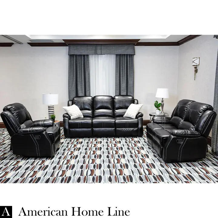 Lorraine Bel-Aire Deluxe Reclining 3Pc Set S/L/C in Ebony