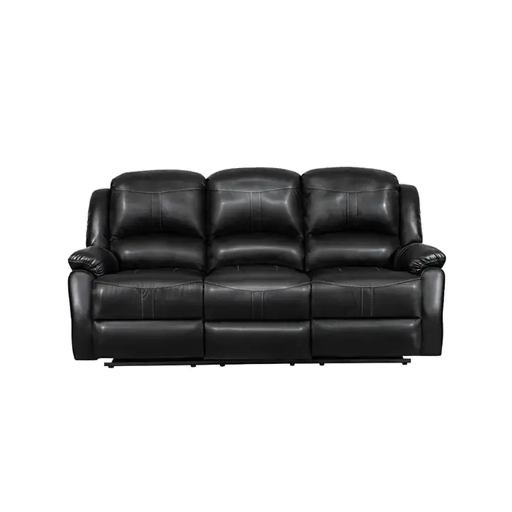 Lorraine Recliner Living Room Set Sofa, Loveseat  Ebony Bonded Leather