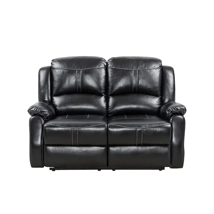 Lorraine Recliner Living Room Set Sofa, Loveseat  Ebony Bonded Leather