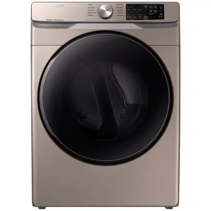 Samsung - 7.5 Cu. Ft. 10-Cycle Electric Dryer with Steam - Champagne
