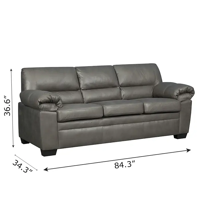 Jamieson Luxury Sofa Set Collection in Pewter, Includes: Sofa & Loveseat