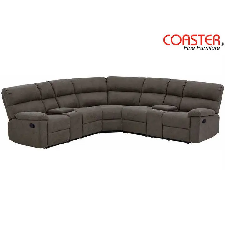Coaster Morton Motion 3-Piece Upholstered Sectional in Brown