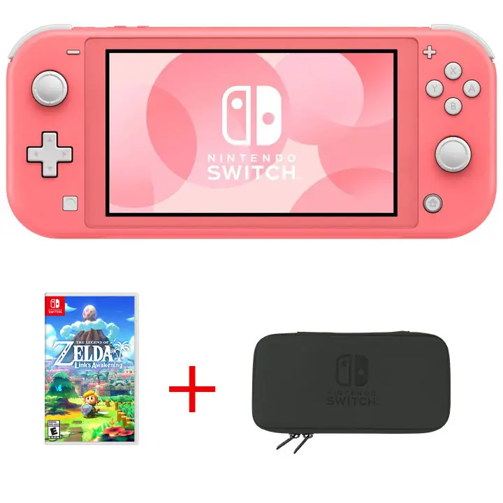 Nintendo Switch Lite Gaming Bundle - Coral