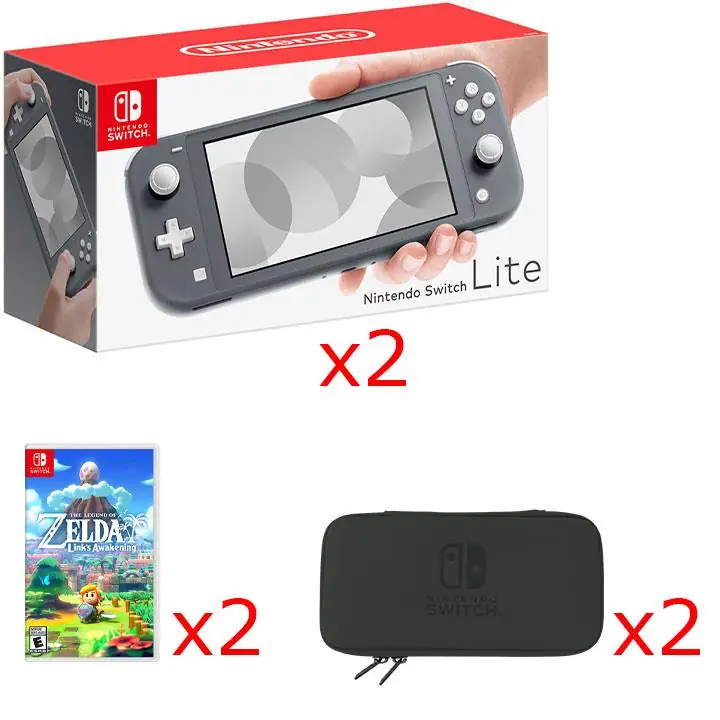 2 x Nintendo Switch Lite Gaming Bundle - Gray