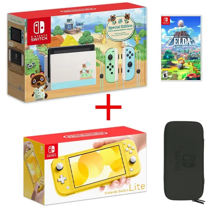 Nintendo Switch Animal Crossing, Nintendo Lite Yellow + Game & Case