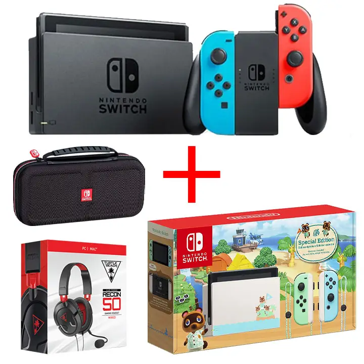 Nintendo Switch w/Travel Case & Headset + Nintendo Animal Crossing