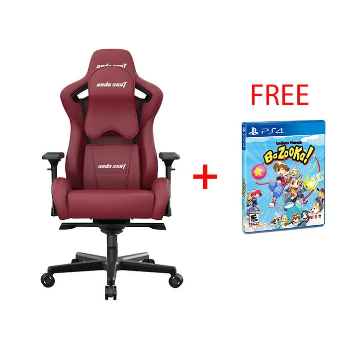 Anda Seat Kaiser Series Gaming Chair Dark Red + FREE PS4 BaZooKa Game