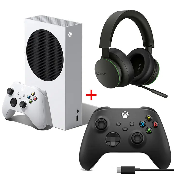 Xbox Series S Console + Black Xbox Controller + Xbox Wireless Headset