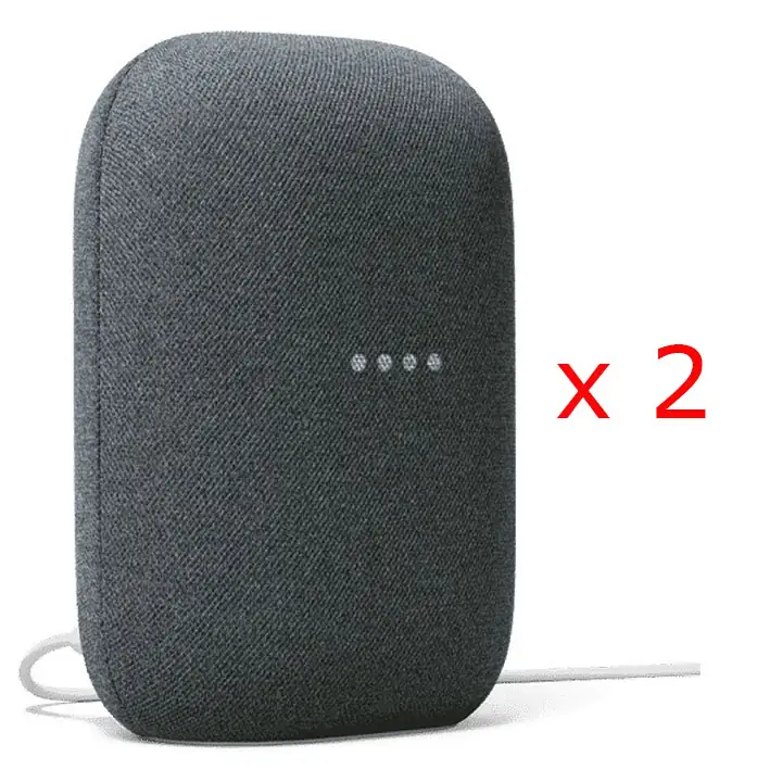 Google Nest Audio Smart Speaker in Charcoal - Bundle of 2
