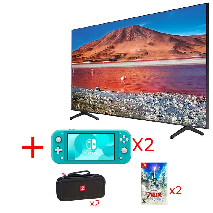 Samsung 65" UHD 4K Smart TV & 2 x Nintendo Switch Lite - Turquoise